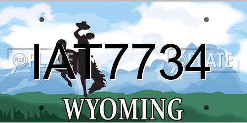 IAT7734 Wyoming License Plate