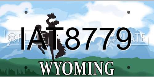 IAT8779 Wyoming License Plate