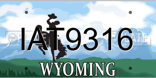 IAT9316 Wyoming License Plate