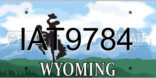 IAT9784 Wyoming License Plate