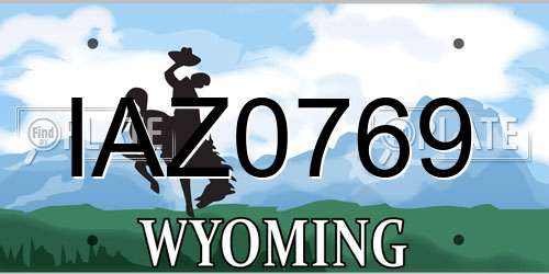 IAZ0769 Wyoming License Plate