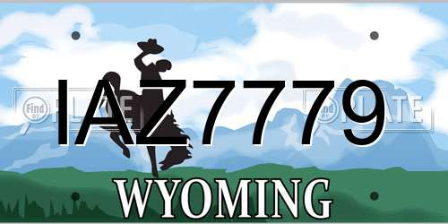 IAZ7779 Wyoming License Plate