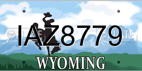 IAZ8779 Wyoming License Plate