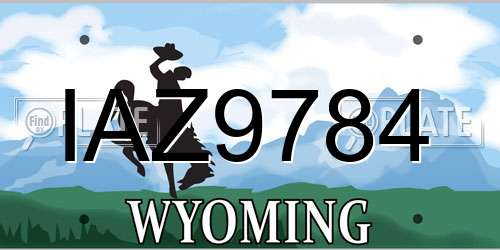 IAZ9784 Wyoming License Plate