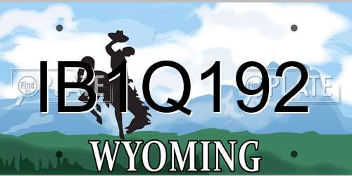 IB1Q192 Wyoming License Plate