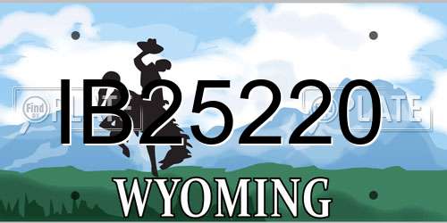 IB25220 Wyoming License Plate