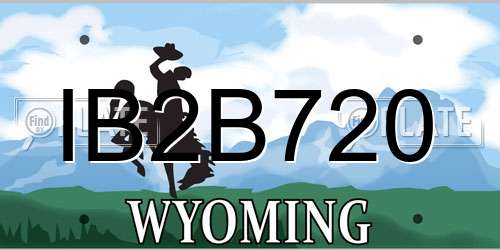 IB2B720 Wyoming License Plate
