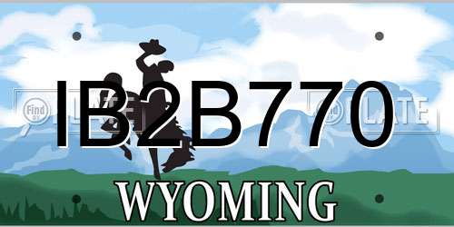 IB2B770 Wyoming License Plate