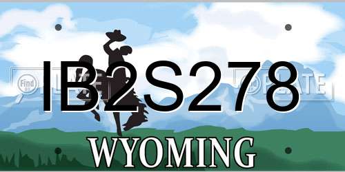 IB2S278 Wyoming License Plate