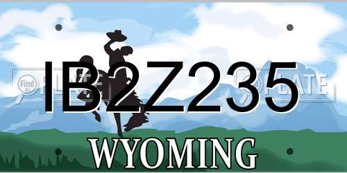 IB2Z235 Wyoming License Plate