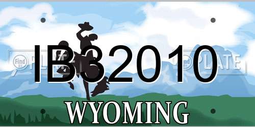 IB32010 Wyoming License Plate