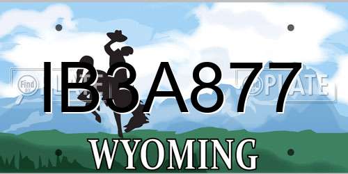 IB3A877 Wyoming License Plate