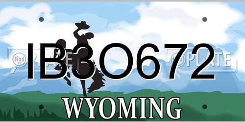 IB3O672 Wyoming License Plate