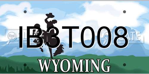 IB3T008 Wyoming License Plate