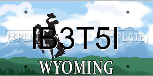 IB3T5I Wyoming License Plate