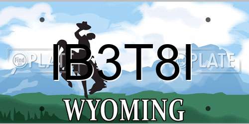 IB3T8I Wyoming License Plate