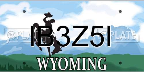 IB3Z5I Wyoming License Plate