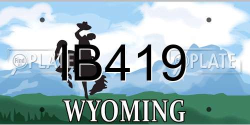 IB419 Wyoming License Plate