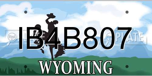 IB4B807 Wyoming License Plate