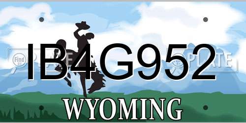 IB4G952 Wyoming License Plate