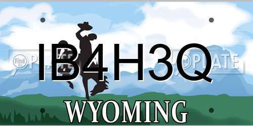 IB4H3Q Wyoming License Plate