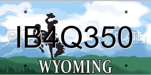 IB4Q350 Wyoming License Plate