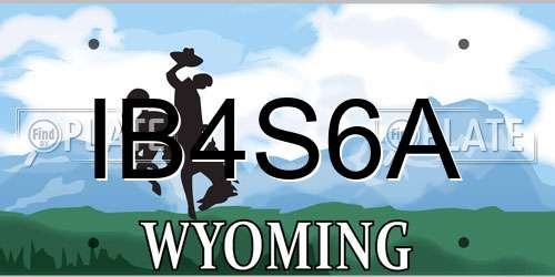 IB4S6A Wyoming License Plate