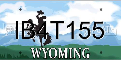 IB4T155 Wyoming License Plate