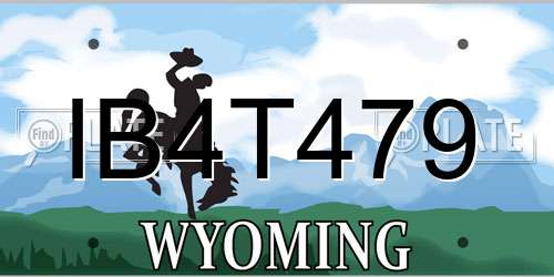 IB4T479 Wyoming License Plate