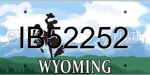 IB52252 Wyoming License Plate