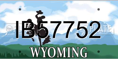 IB57752 Wyoming License Plate
