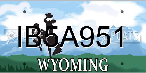 IB5A951 Wyoming License Plate