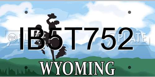 IB5T752 Wyoming License Plate