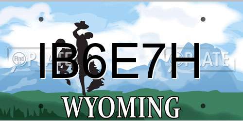 IB6E7H Wyoming License Plate
