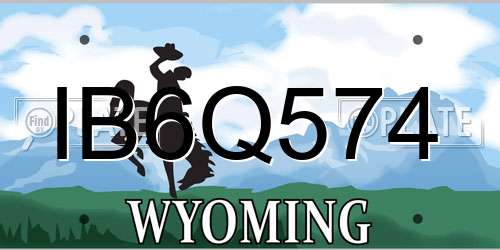 IB6Q574 Wyoming License Plate