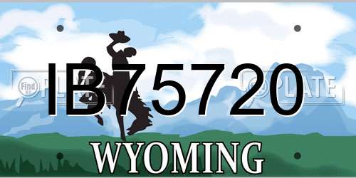 IB75720 Wyoming License Plate