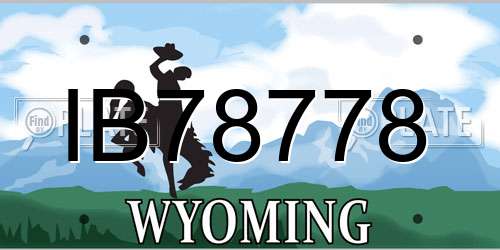IB78778 Wyoming License Plate