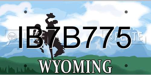 IB7B775 Wyoming License Plate
