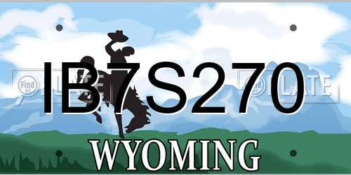 IB7S270 Wyoming License Plate