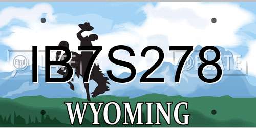 IB7S278 Wyoming License Plate