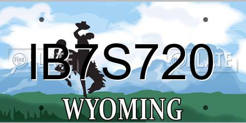IB7S720 Wyoming License Plate