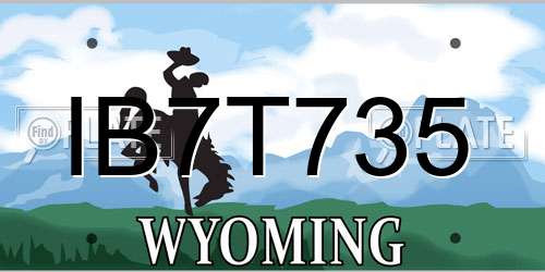 IB7T735 Wyoming License Plate