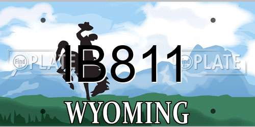IB811 Wyoming License Plate