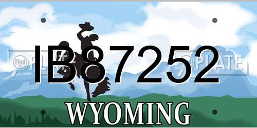 IB87252 Wyoming License Plate
