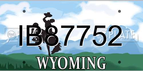 IB87752 Wyoming License Plate