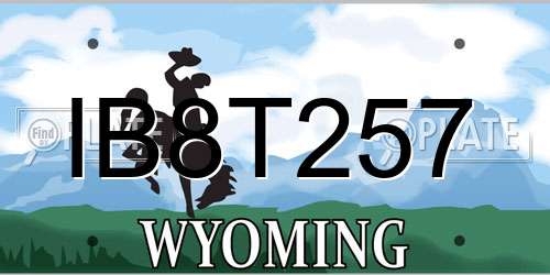 IB8T257 Wyoming License Plate