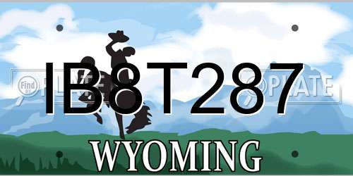 IB8T287 Wyoming License Plate