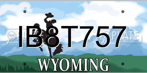 IB8T757 Wyoming License Plate