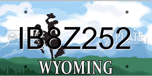 IB8Z252 Wyoming License Plate