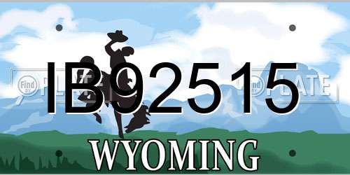 IB92515 Wyoming License Plate